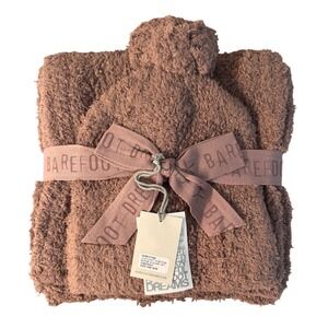 Barefoot Dreams CozyChic Pom Pom Beanie &‎ Scarf Set Chestnut One Size NWT (N)